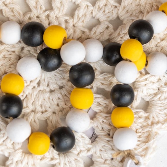 Beaded Garland HONEY BEES 23" String Beads Farmhouse Spring Home Decor - Picture 6 of 7